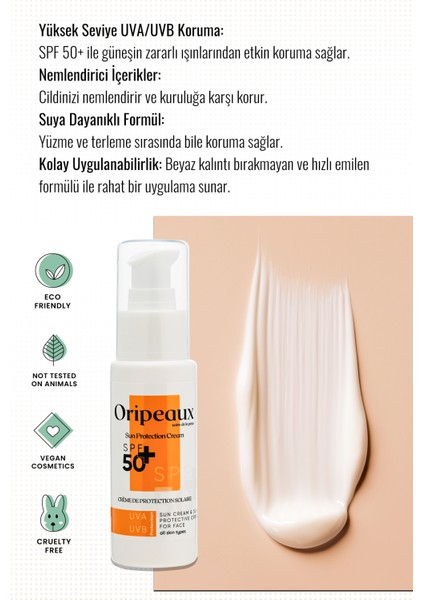 Spf 50+ Leke Karşıtı Güneş Kremi Uv-A Uv-B Sun Protection Cream 50 ml