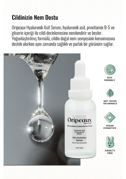 Hyoluronic Acid Yoğun Nemlendirme Besleyici Cilt Serumu Hyaluronic Acid, Provit B5, Gliserin 30 ml