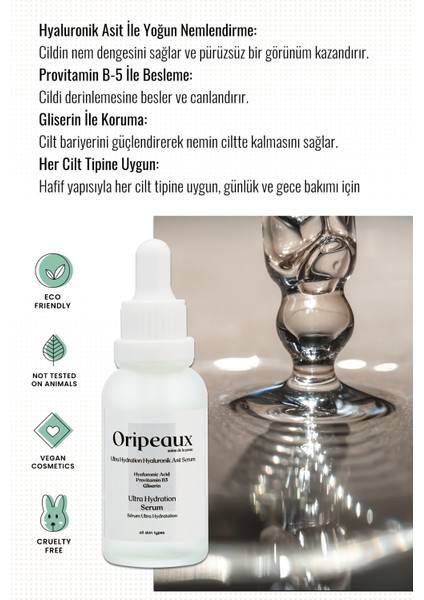 Hyoluronic Acid Yoğun Nemlendirme Besleyici Cilt Serumu Hyaluronic Acid, Provit B5, Gliserin 30 ml