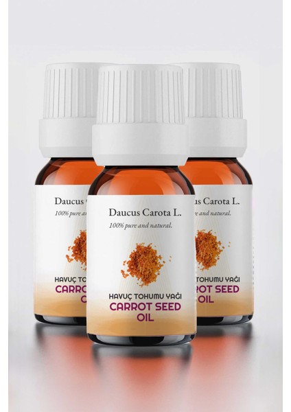 3 Adet %100 Doğal Havuç Tohumu Yağı, Cam Şişe 10 ml indirimleri