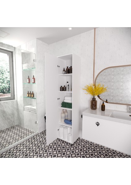 Rosso 5 Raflı Çok Amaçlı Mutfak Dolabı Banyo Dolabı Çok Amaçlı Dolap fırsatları