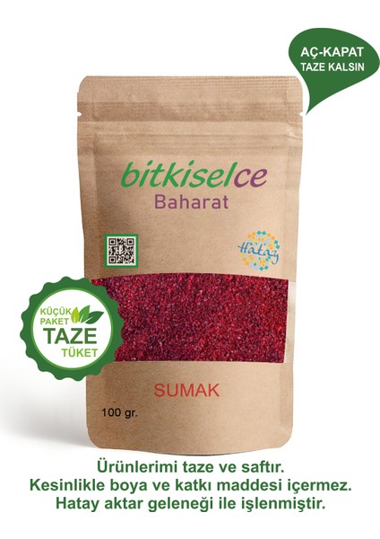 Premium Kalite Hatay Doğal Sumak - Yemeklerinize Doğal Lezzet Katın 200 gr.