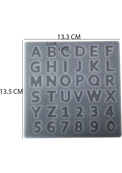Epoksi Silikon Kalıp Büyük Harfler Kalıbı Küçük Boy 1.7 cm