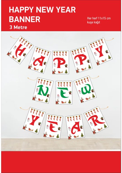 Happy New Year Banner Yılbaşı Yeni Yıl Afiş