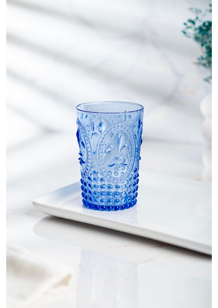 Akrilik Mavi Kısa Bardak & Su Meşrubat Kahve Yanı Bardağı 400 ml (Cam Değildir ) fiyatları