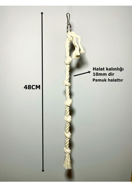 Papağan Kuş Stres Halatı 10 mm Kalınlığında Pamuk Halat fiyatları