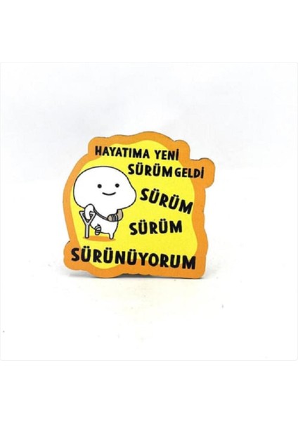 Hayatıma Yeni Sürüm Geldi Baskılı Ahşap Bardak Altlığı