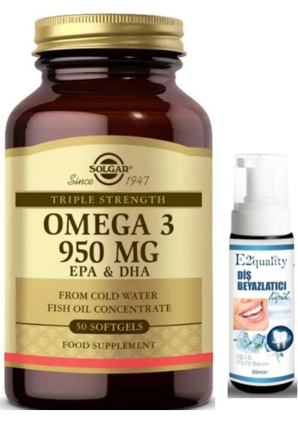 Omega 3 950 Mg 50 Yumuşak Jelatinli Kapsül - Diş Beyazlatıcı Köpük
