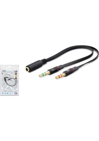 HN4611 Slim Mikrofon Kulaklık Ayırıcı Kablo 20CM