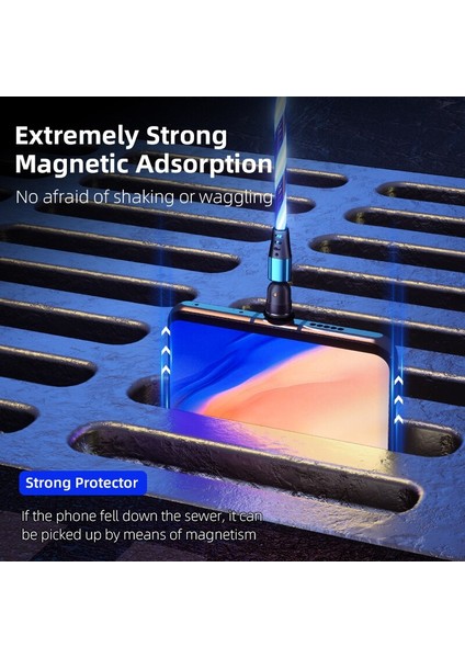 540 ° Dönme Parlayan Manyetik Kablo 3A Hızlı Şarj USB C Kablo Telefon Şarj Kablosu Manyetik Şarj Cihazı iPhone Samsung Huawei Için (Yurt Dışından) fırsatları