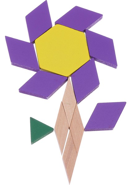 Wooden Toys 125 Parça Ahşap Eğitici Tangram Puzzle Blok Seti