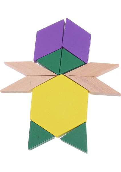 Wooden Toys 125 Parça Ahşap Eğitici Tangram Puzzle Blok Seti