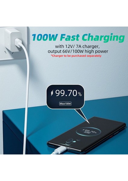 7A USB C Tipi Kablo 100 W Hızlı Şarj Kablosu Usb-C Şarj Veri Kablosu Cep Telefonu C Tipi Kablo Samsung S21 Ultra S20 Poco (Yurt Dışından)