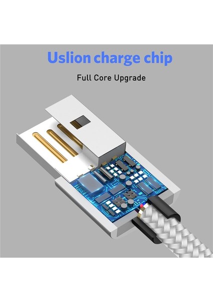 Uslıon LED Manyetik Mikro USB Kablosu Hızlı Şarj Tipi C Mikro Kablo Mıknatıs Şarj Cihazı Samsung Xiaomi Adaptörü USB iPhone 11 (Yurt Dışından)