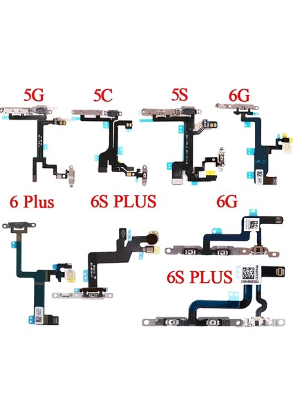 Adet Yeni Yüksek Kaliteli Power Flex Metal Tutucu ile iPhone 5 5 S 6 6 S 7 8 Artı Sessiz Anahtarı Güç Ses Düğmesi Flex Kablo (Yurt Dışından)