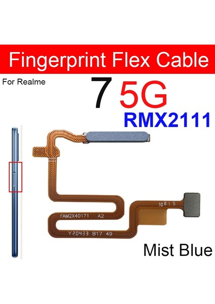 Parmak Izi Sensörü Esnek Kablo Oppo Realme Için 7 5g 8 8s 5g 8ı 9ı Güç Düğmesi Sensörü Parmak Izi Ev Dokunmatik Kimlik Sensörü Esnek (Yurt Dışından)
