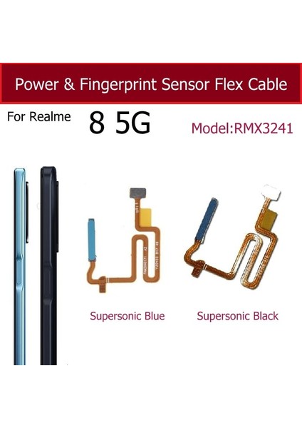 Parmak Izi Sensörü Esnek Kablo Oppo Realme Için 7 5g 8 8s 5g 8ı 9ı Güç Düğmesi Sensörü Parmak Izi Ev Dokunmatik Kimlik Sensörü Esnek (Yurt Dışından)