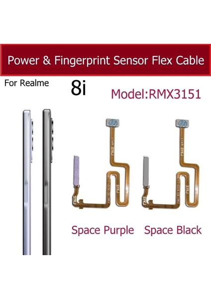 Parmak Izi Sensörü Esnek Kablo Oppo Realme Için 7 5g 8 8s 5g 8ı 9ı Güç Düğmesi Sensörü Parmak Izi Ev Dokunmatik Kimlik Sensörü Esnek (Yurt Dışından)