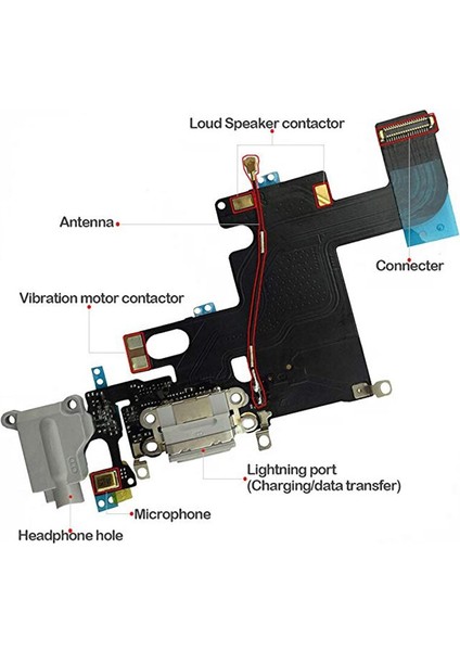USB Şarj Bağlantı Noktası Dock Bağlantı Flex Kablo + Mikrofon + Kulaklık Ses Jakı Yedek Parça iPhone 6g 6 Artı 6 S Artı (Yurt Dışından)