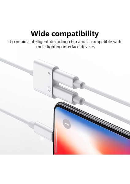 In 1 Ses Adaptörü Şarj Kulaklık Kablosu iPhone 11 12 Pro Max Xxs Aux Jack Kulaklık Aydınlatma 3.5mm Kulaklık Ayırıcı (Yurt Dışından) modelleri