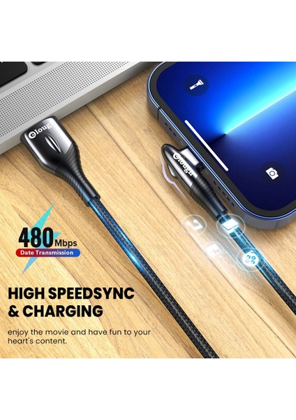 Elough USB C Tipi Kablo 90 Derece 3A Hızlı Şarj Kablosu Samsung Xiaomi Redmi Için Not 10 9 Huawei Cep Telefonları USB C Veri Kablosu (Yurt Dışından) fırsatları