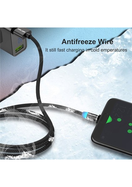 Uslıon Hızlı Şarj Veri Şarj Mikro USB Kablo Kordonu Tel Manyetik USB Kablosu iPhone 12 11 Xiaomi Samsung C Tipi Kablo LED (Yurt Dışından) indirimleri