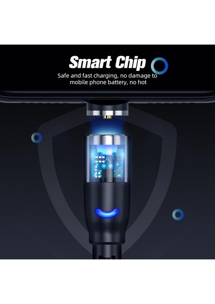Anmone Mikro USB Manyetik Kablo C Tipi Kablo Hızlı Şarj Kablosu iPhone Samsung Huawei Xiaomi Redmi Için Android USB Şarj Aleti Kablosu (Yurt Dışından)