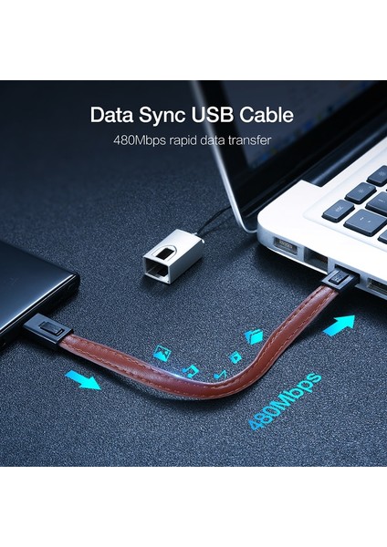 Anahtarlık Mikro USB C Tipi Kablo Mini Taşınabilir Şarj Cihazı Cep Telefonu Senkronizasyon Veri Kablosu 20 cm Kısa USB C Kablosu iPhone Xiaomi Redmi Için (Yurt Dışından) modelleri