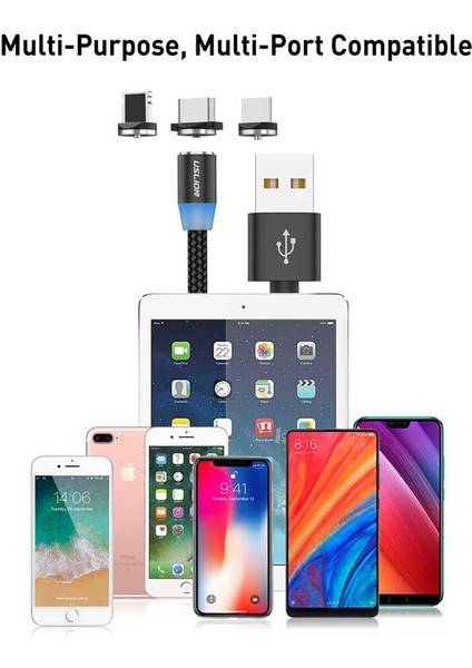 Uslıon Manyetik Mikro USB Kablosu Samsung S10 S9 Tip-C Şarj Şarj iPhone Xs Xr 8 7 Mıknatıs Şarj Cihazı USB C Tipi Kablolar (Yurt Dışından)
