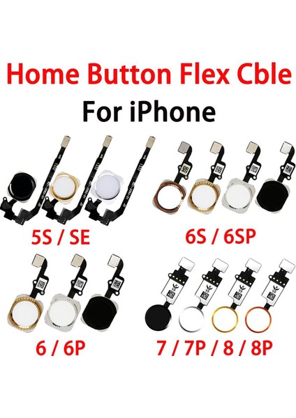 Menü Ana Düğme Anahtarı Flex Kablo Dokunmatik Kımlık Parmak Izi Sensörü iPhone 5 S 6 6 P 6 S 7 7 P 8 Artı Ana Düğme Onarım Değiştirme (Yurt Dışından)