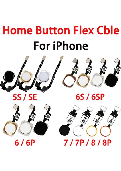 Menü Ana Düğme Anahtarı Flex Kablo Dokunmatik Kımlık Parmak Izi Sensörü iPhone 5 S 6 6 P 6 S 7 7 P 8 Artı Ana Düğme Onarım Değiştirme (Yurt Dışından)