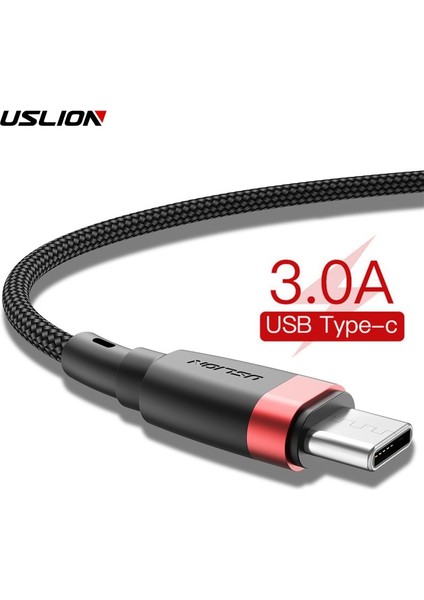 Uslıon USB C Tipi Kablo Samsung S10 S9 S8 3A Hızlı Şarj C Tipi Telefon Şarj Kablosu USB C Kablosu Xiaomi Mi9 Redmi Not 7 (Yurt Dışından)