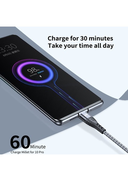 6A USB C Tipi Kablo Samsung Xiaomi 66 W Pd USB C Kablosu Cep Telefonu Hızlı Şarj Kablosu Usb-C Tip-C Veri Kablosu 0.5 M/1 M/2 M/3 M (Yurt Dışından)