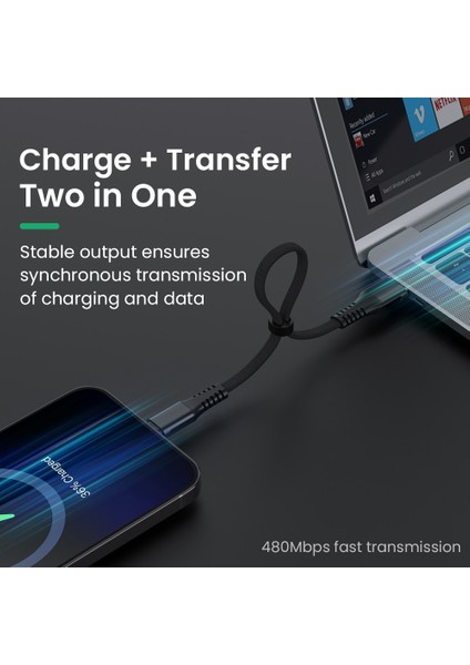 Ranipobo 30CM 3A USB Kablosu Hızlı Şarj USB C Tipi Kablo Kısa Şarj Cihazı Veri Şarjı Mikro USB Kablosu Cep Telefonu Kablosu USB Kablosu (Yurt Dışından)