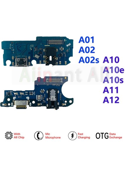 Orijinal Samsung Galaxy A01 A02 A02S A10 A10E A10S A11 A12 Hızlı Şarj Tipi-C USB Alt Konnektör Kurulu Dock Flex Kablo (Yurt Dışından)
