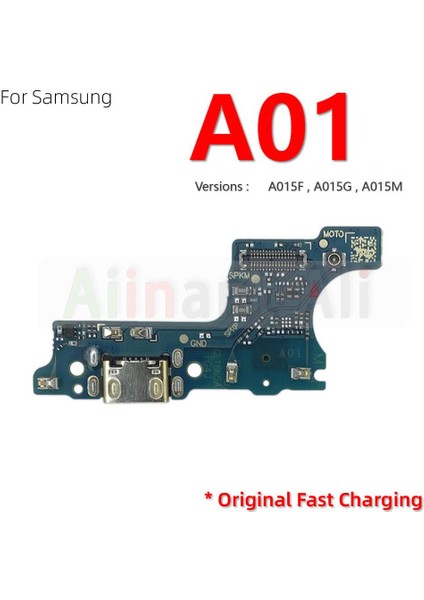 Orijinal Samsung Galaxy A01 A02 A02S A10 A10E A10S A11 A12 Hızlı Şarj Tipi-C USB Alt Konnektör Kurulu Dock Flex Kablo (Yurt Dışından)
