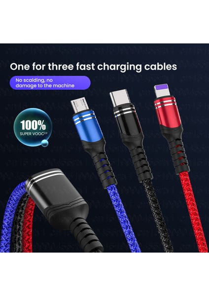 Süper Şarj 6A 66W 3 In 1 USB Kablosu Huawei Için iPhone 13 Pro 3in1 2in1 Hızlı Şarj 8 Pin Mikro USB C Tipi Kablo Samsung Için (Yurt Dışından) fiyatları