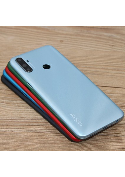 Orijinal Arka Pil Kapağı Oppo Realme Için C3 RMX2027 Arka Kasa Kapı Konut Telefon Yan Düğmeler + Kamera Cam Lens + Logo (Yurt Dışından) indirimleri