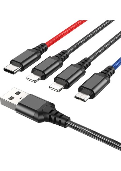 Hoco 4in1 USB Kablosu iPhone 13 12 11 Android Mikro USB C Tipi Kablo Xiaomi Samsung S22 S20 Huawei Hızlı Şarj Kablosu (Yurt Dışından) indirimleri