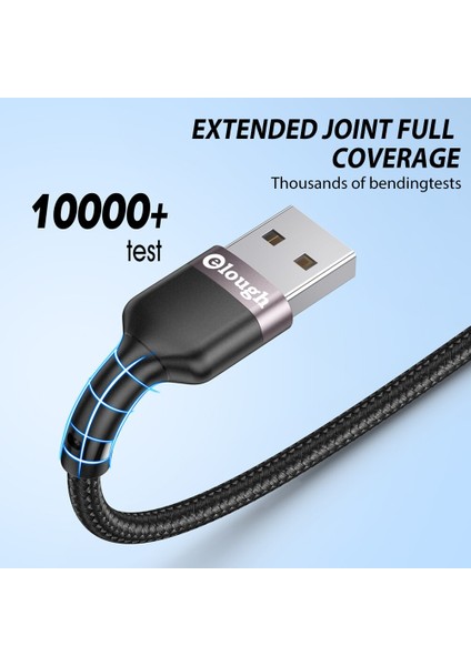 Elough 3 In 1 USB Kablosu Mikro USB C Tipi Kablo iPhone 13 12 Pro Max Mini Xiaomi Samsung 3A Hızlı Şarj Kablosu Veri Kablosu (Yurt Dışından)