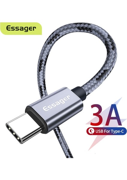 Essager Mikro USB Tip C Kablo Samsung Xiaomi One Plus Hızlı Şarj Kablosu Kablosu Usb-C Şarj Cihazı Cep Telefonu Usbc Tip-C Kablo (Yurt Dışından)