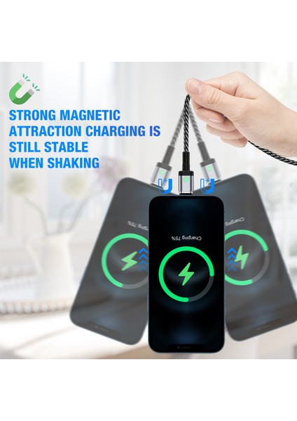 Suntaiho 3A Manyetik Kablo Mikro USB Tip C Manyetik Şarj Kablosu Manyetik Şarj Cihazı iPhone Samsung Xiaomi Veri Kablosu Kablosu (Yurt Dışından) indirimleri