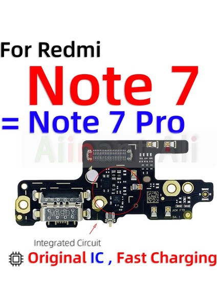 Orijinal Xiaomi Redmi Için Not 6 7 6A 7A Pro Artı Hızlı Şarj USB Şarj Aleti Kurulu Bağlantı Noktası Konektörü Mic Dock Flex Kablo (Yurt Dışından) fırsatları