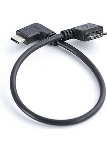 Açı 90 Derece Usb3.1 Tip-C - USB 3.0 Mikro B Kablosu 5 Gbps Veri Konektörü Adaptörü Sabit Disk Cep Telefonu Pc Otg C Tipi (Yurt Dışından)