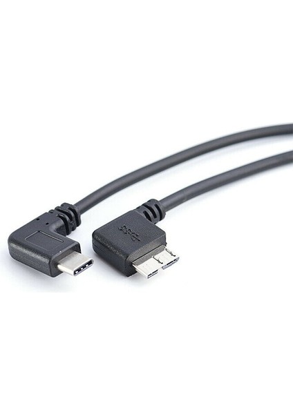 Açı 90 Derece Usb3.1 Tip-C - USB 3.0 Mikro B Kablosu 5 Gbps Veri Konektörü Adaptörü Sabit Disk Cep Telefonu Pc Otg C Tipi (Yurt Dışından)