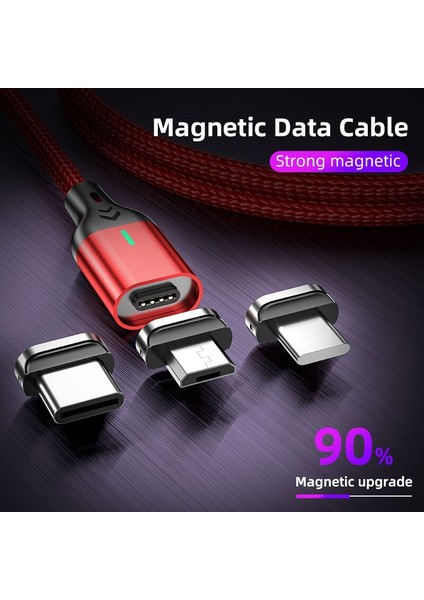 Aufu Manyetik Şarj Kablosu Hızlı Şarj USB C Tipi Kablo Mıknatıs Mikro USB Veri Şarj Kablosu Cep Telefonu Kablosu USB Kablosu (Yurt Dışından)
