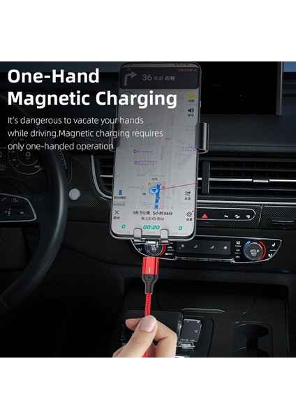 Aufu Manyetik Şarj Kablosu Hızlı Şarj USB C Tipi Kablo Mıknatıs Mikro USB Veri Şarj Kablosu Cep Telefonu Kablosu USB Kablosu (Yurt Dışından)