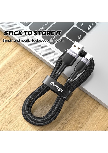 Elough Tipi C Kablo Hızlı USB Şarj Kablosu 3A Mikro USB Kablosu Samsung Huawei Xiaomi Için USB C Cep Telefonu USB Şarj Kablosu Tel (Yurt Dışından)