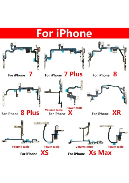Yeni Güç Flex Kablo IPhone 7 8 Artı x Xr Xs Max Sessiz Ses Anahtarı Açma Kapama Düğmesi Anahtar Yedek Parçalar (Yurt Dışından)