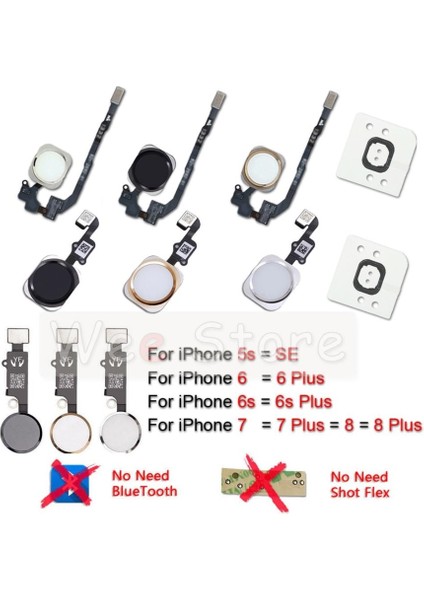Orijinal Geri Dönüş Ana Sayfa Düğmesi Flex iPhone 6 6s 7 8 Artı 5s Se Ev Flex Kablolu Telefon Parçaları (Yurt Dışından) fırsatları